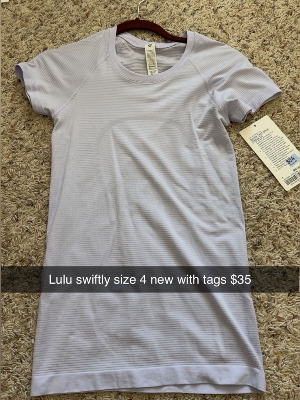 Lululemon Swiftly Tech Short Sleeve Tee - Light Lavender